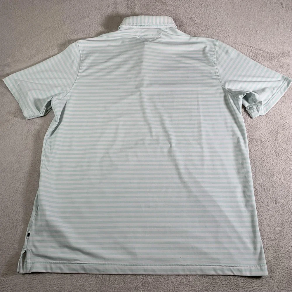 Adidas AdiPure Polo Shirt Mens XL Mint Green White Stripe Golf Performance‎